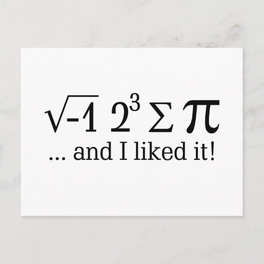 Carte Postale J'ai mangé une tarte et j'ai aimé ça Typographie (Devant)