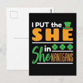 Carte Postale J'ai mis elle dans Shenanigans St patrick femmes (Devant / Derrière)