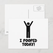 Carte Postale J'Ai Poopé Aujourd'Hui ! (Devant / Derrière)