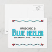 Carte Postale J'ai Secouru un Heeler bleu (Chien mâle) (Devant / Derrière)