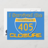 Carte Postale J'ai survécu à la fermeture 405 (Devant / Derrière)