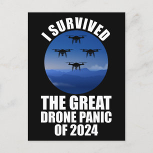Carte Postale J'Ai Survécu À La Grande Panique Des Drones De 202