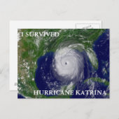 CARTE POSTALE J'AI SURVÉCU À L'HURRICANE KATRINA (Devant / Derrière)