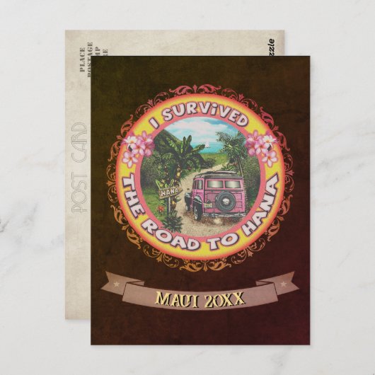 Carte Postale J'ai survécu à Road to Hana Postcard (Devant / Derrière)