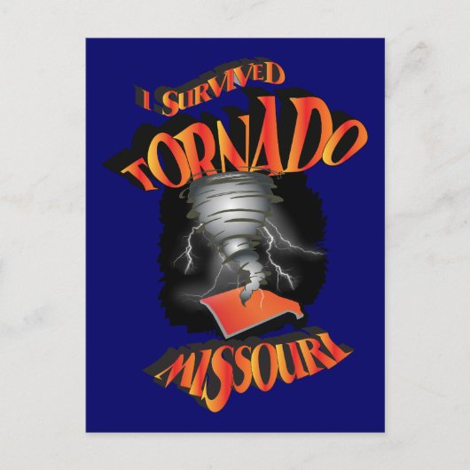 Carte Postale J'ai survécu à Tornado Missouri (Devant)