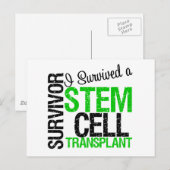 Carte Postale J'ai survécu à une transplantation de cellules sou (Devant / Derrière)