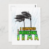 Carte Postale J'ai survécu au cyclone Irma (Devant / Derrière)