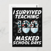 Carte Postale J'Ai Survécu En Enseignant 100 Jours Scolaires Mas (Devant / Derrière)