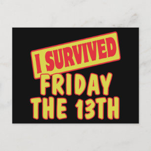 CARTE POSTALE J'AI SURVÉCU VENDREDI 13