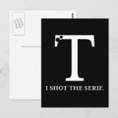 Carte Postale j'ai tourné la typographie drôle serif (Devant / Derrière)