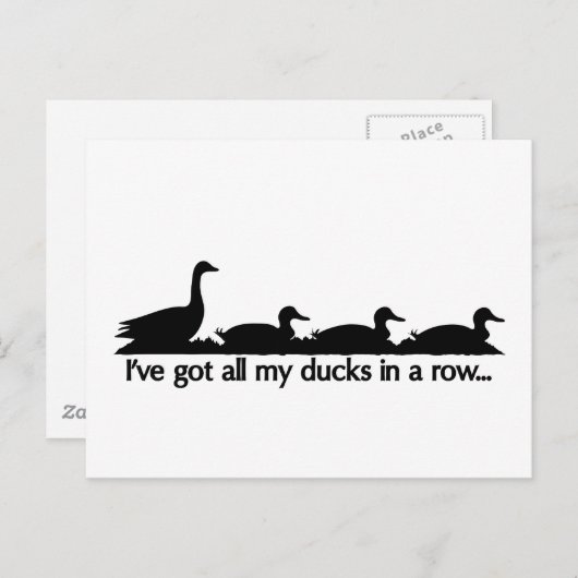 Carte Postale J'ai tous mes canards d'affilée... (Devant / Derrière)