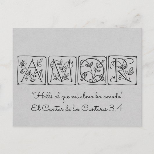 Carte Postale J'ai trouvé celui que mon âme aime~Écriture~Espagn (Devant)