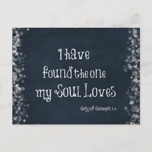 Carte Postale J'ai trouvé celui que mon âme aime la Bible Verse (Devant)