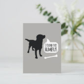 Carte Postale J'ai trouvé cette Humerus Dog avec Bone Funny Post (Debout devant)
