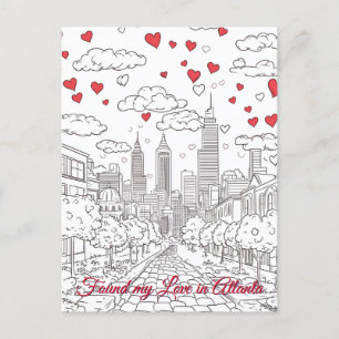 Carte Postale J'ai trouvé mon amour à Atlanta USA Saint Valentin