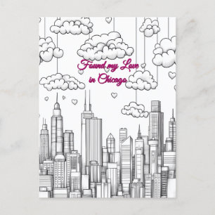 Carte Postale J'ai trouvé mon amour à Chicago la Saint Valentin