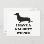 Carte Postale J'Ai Un Naughty Wiener (Devant / Derrière)