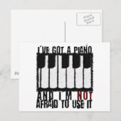 Carte Postale J'ai un piano (Devant / Derrière)