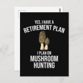 Carte Postale J'Ai Un Régime De Retraite Chasse Aux Champignons (Devant / Derrière)