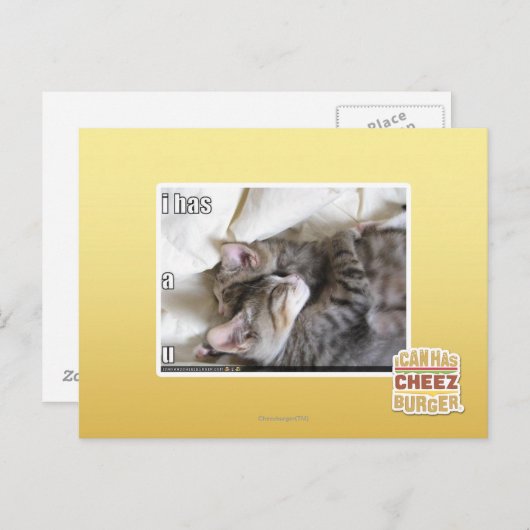 Carte Postale J'ai un u (Devant / Derrière)