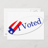 Carte Postale J'ai voté Sticker (Devant / Derrière)