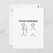 Carte Postale J'ai votre dos - Stick figure (Devant / Derrière)