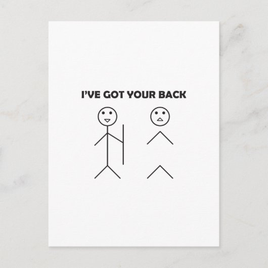 Carte Postale J'ai votre dos - Stick figure (Devant)