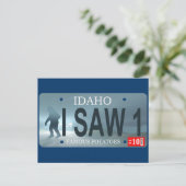 Carte Postale "J'Ai Vu 1" Plaque de licence Sasquatch (Debout devant)