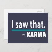 Carte Postale J'ai vu Karma Funny (Devant / Derrière)