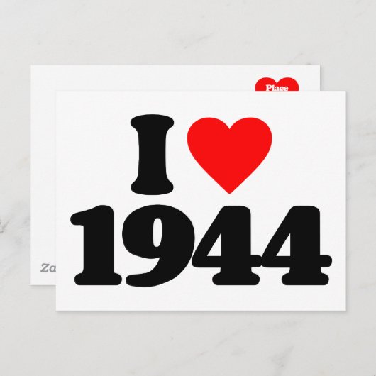 CARTE POSTALE J'AIME 1944 (Devant / Derrière)