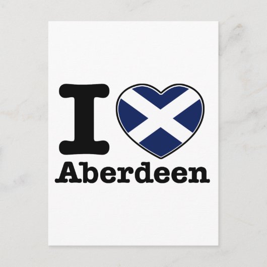 Carte Postale J'aime Aberdeen (Devant)