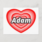 Carte Postale J'aime Adam (Devant)