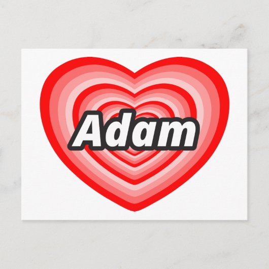 Carte Postale J'aime Adam (Devant)