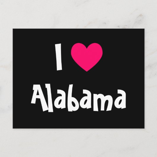 Carte Postale J'aime Alabama (Devant)