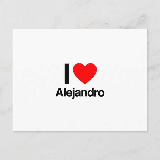 Carte Postale j'aime alejandro (Devant)
