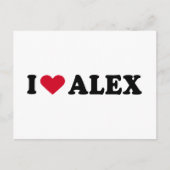 CARTE POSTALE J'AIME ALEX (Devant)