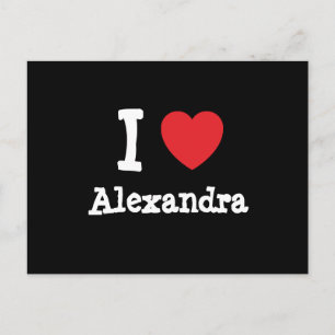 Carte Postale J'aime Alexandra coeur T-shirt