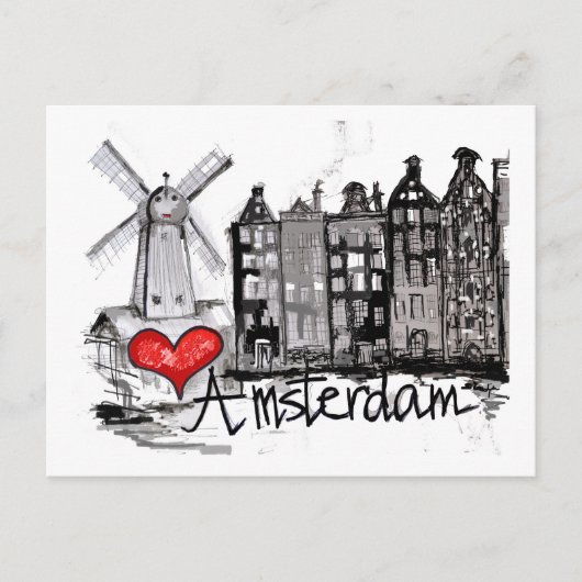 Carte Postale J'aime Amsterdam (Devant)