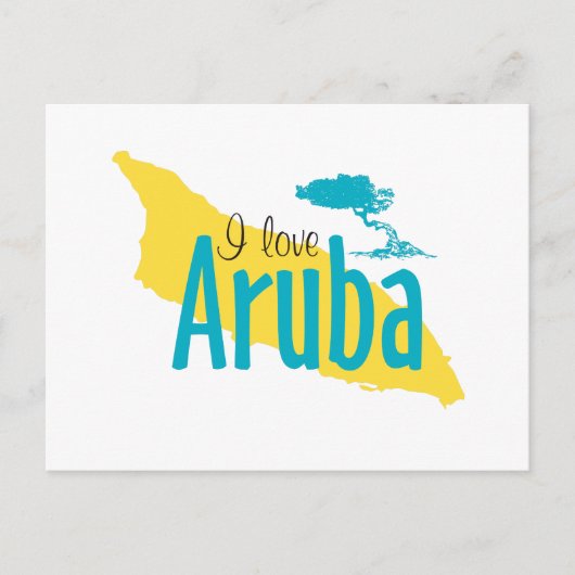 Carte Postale J'aime Aruba (Devant)