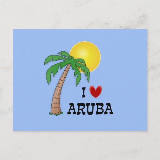 Carte Postale J'aime Aruba (Devant)