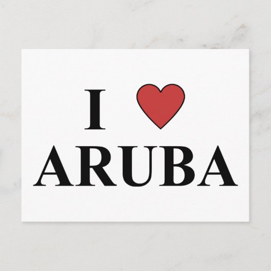 Carte Postale J'aime Aruba (Devant)