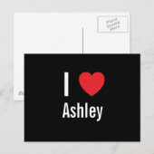 Carte Postale J'aime Ashley (Devant / Derrière)