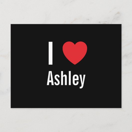 Carte Postale J'aime Ashley (Devant)