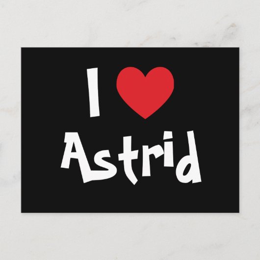 Carte Postale J'aime Astrid (Devant)
