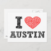 Carte Postale J'aime Austin (Devant / Derrière)