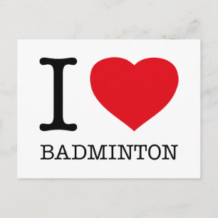 CARTE POSTALE J'AIME BADMINTON