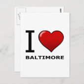 CARTE POSTALE J'AIME BALTIMORE, MD - MARYLAND (Devant / Derrière)