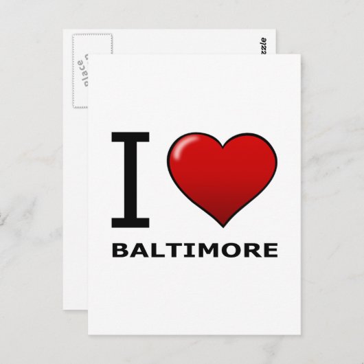 CARTE POSTALE J'AIME BALTIMORE, MD - MARYLAND (Devant / Derrière)