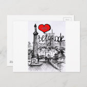 Carte Postale J'aime Belgrade (Devant / Derrière)