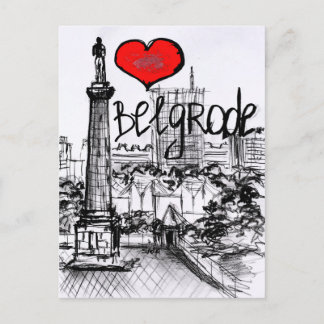 Carte Postale J'aime Belgrade